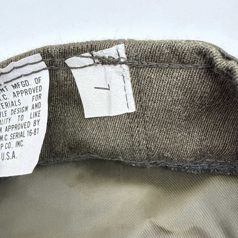USMC US Marine Corps Cap Cover Khaki Green Size 7